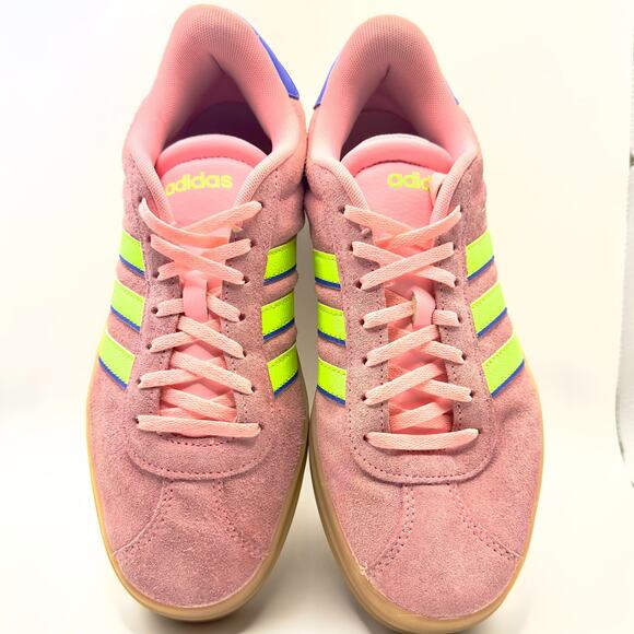 Adidas VL Court Pink Lemon Blue Platform Sneakers Womens Sz 8.5 - Picture 4 of 8